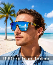 ÉÌƷͼƬ 85 | B0B2836HD6 | FEISEDY Sunglasses for Women Men, Fashion Mirrored Single Lens Shades
