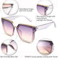 商品图片 4 | B087725Y1W | FEISEDY Fashion Women Men Sunglasses Square Frame Metal Shape Nesting Lenses B2595