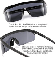 ÉÌƷͼƬ 61 | B096SD9GGG | FEISEDY Oversized Mirror Shield Sport 80s Sunglasses Ski Goggles Flat Top One Piece Futuristic Visor Women Men B2522