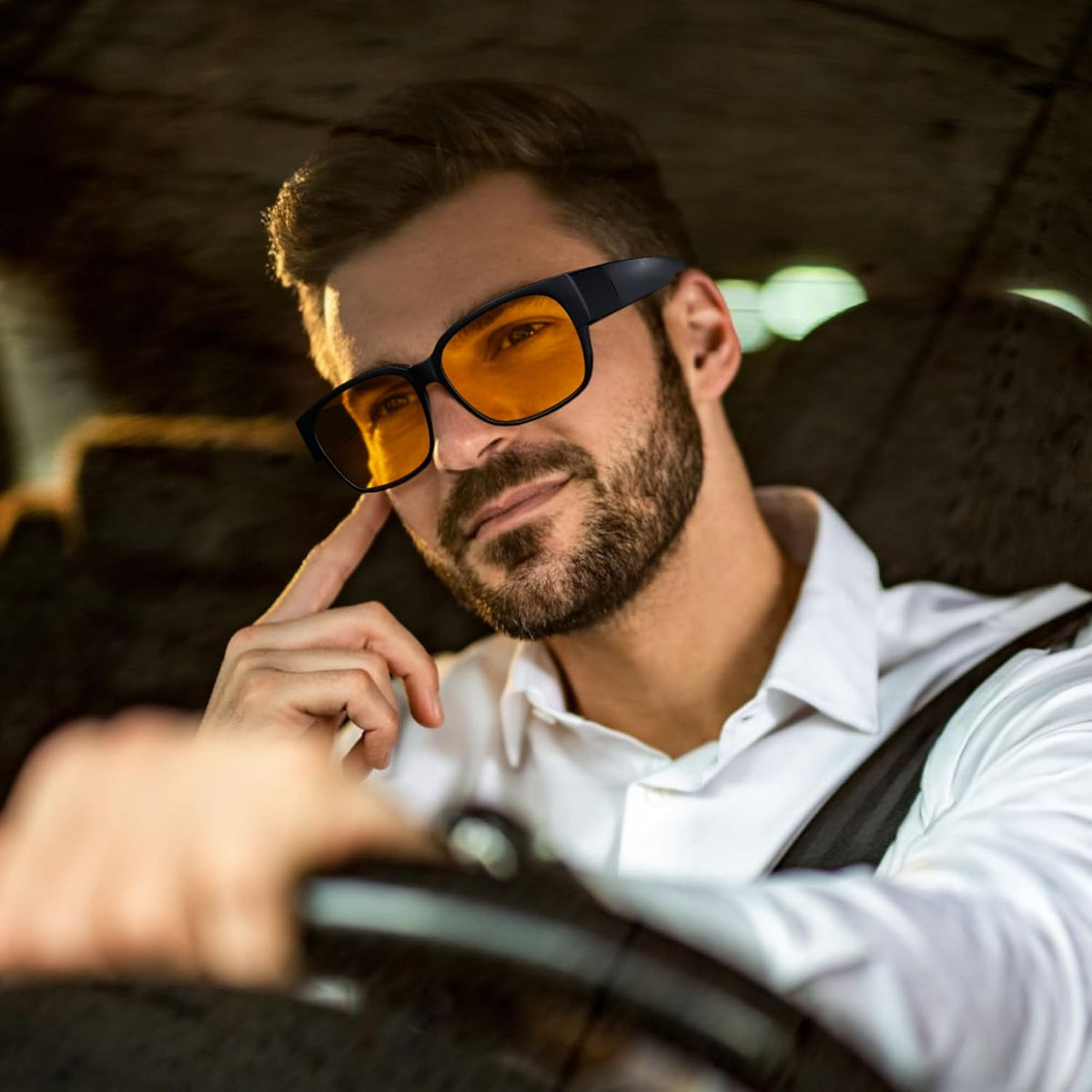ÉÌƷͼƬ 3 | B0DHC5JDXR | FEISEDY Fitover Computer Blue Light Glasses Driving Gaming Eyeglasses Anti Glare Nighttime Eye Wear with Yellow Lenses B1226