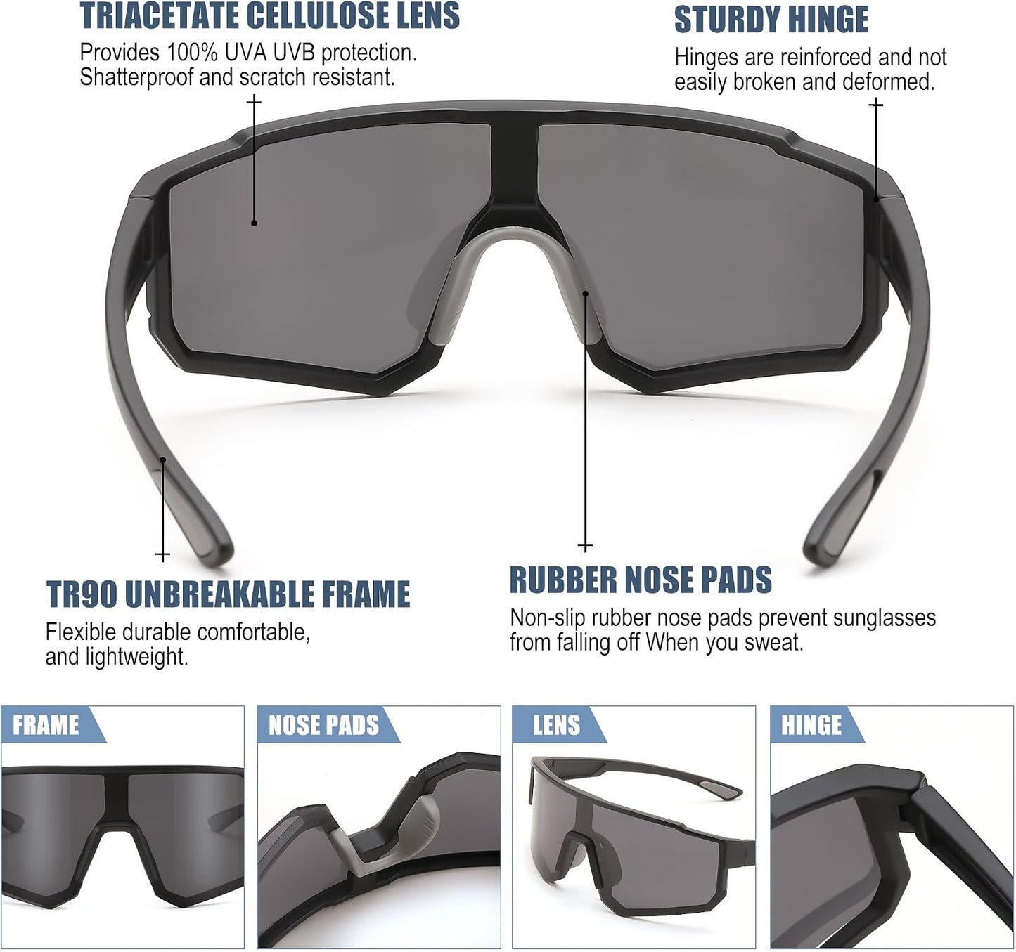 商品图片 31 | B0D95W5582 | FEISEDY Kids Sunglasses Youth Baseball Polarized Sunglasses Sports Lightweight TR90 Frame Boys Girls Cycling B0213