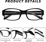 ÉÌƷͼƬ 5 | B0DNFH17R9 | FEISEDY Rectangular Blue Light Blocking Glasses for Women Men Vintage Stylish Computer Glasses Fake Nerd Eyewear Frame B0266