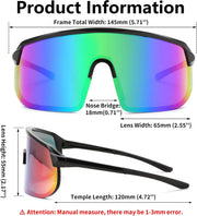 ÉÌƷͼƬ 7 | B0DGTRTMPX | FEISEDY Sports Sunglasses for Men and Women, Large Rectangular Lens, Baseball Cycling Running Sunglasses B0243