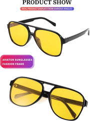 ÉÌƷͼƬ 110 | B0CB543WBD | FEISEDY Vintage Retro 70s Plastic Aviator Sunglasses Women Men Classic Large Squared Frame B2751