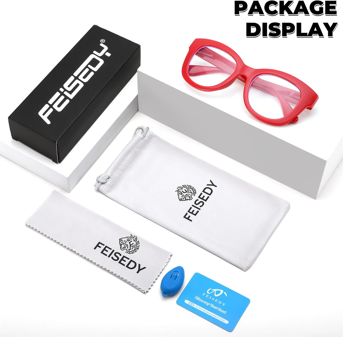 ÉÌƷͼƬ 6 | B0DSP9ZRGV | FEISEDY Retro Blue Light Glasses for Women Men, Thick Square Glasses Blue Light Blocking, Anti Glare Digital &Eyestrain B0278