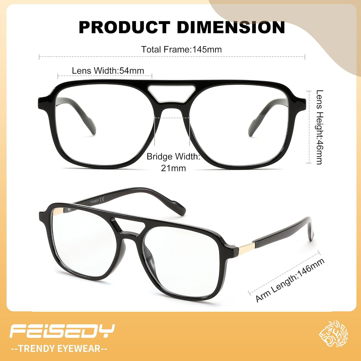 ÉÌƷͼƬ 7 | B0DPLTC8K6 | FEISEDY Vintage Square Blue Light Blocking Glasses Women Men 70s Flat Aviator Glasses Computer Anti Glare B0062