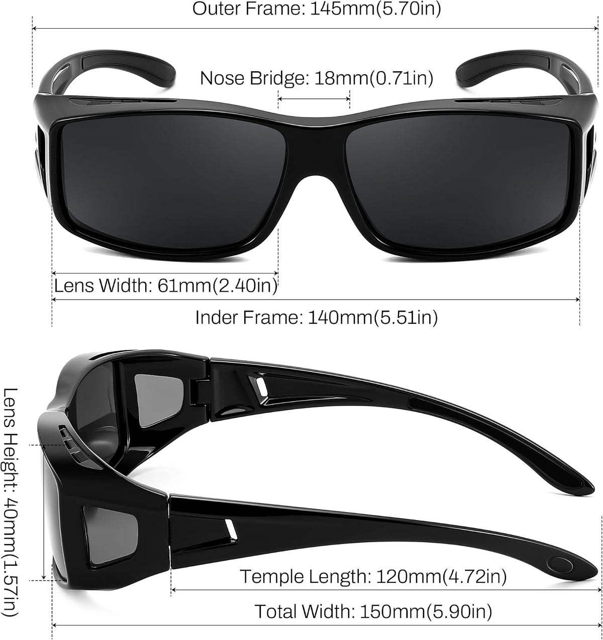 ÉÌƷͼƬ 19 | B089YRDYMP | FEISEDY Polarized Fit Over Glasses Sunglasses Men Women Wrap Around B2593