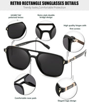 ÉÌƷͼƬ 12 | B0H2V9BFS5 | FEISEDY Retro Polarized Aviator Square Sunglasses for Women Men UV400 B0357