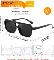 商品图片 5 | B0D446PBGN | FEISEDY Retro 70s Aviator Sunglasses for Women Men Trendy Flat Square Frame UV400 Sunglasses B0174