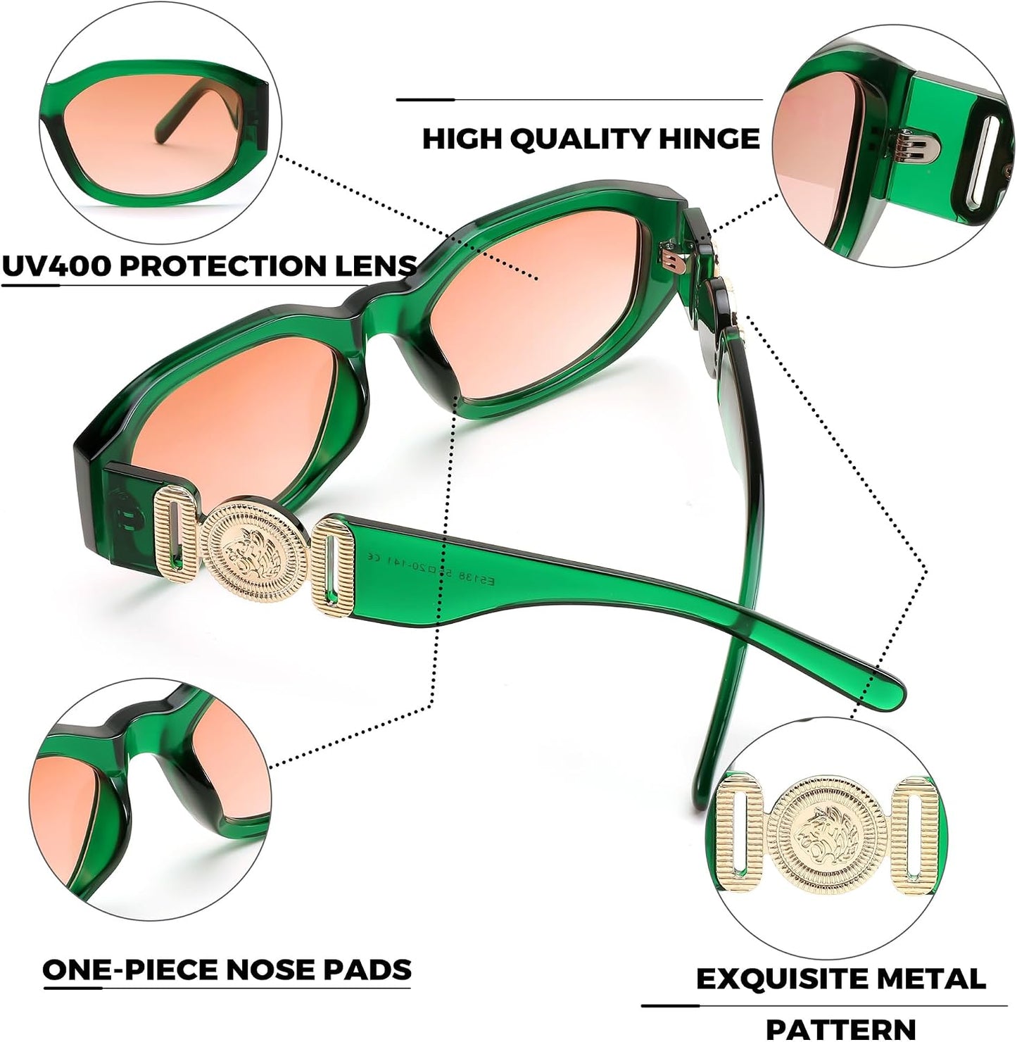 商品图片 62 | B0B5V7T75J | FEISEDY Retro Trendy Rectangle Sunglasses Women Men Narrow Shades B2322