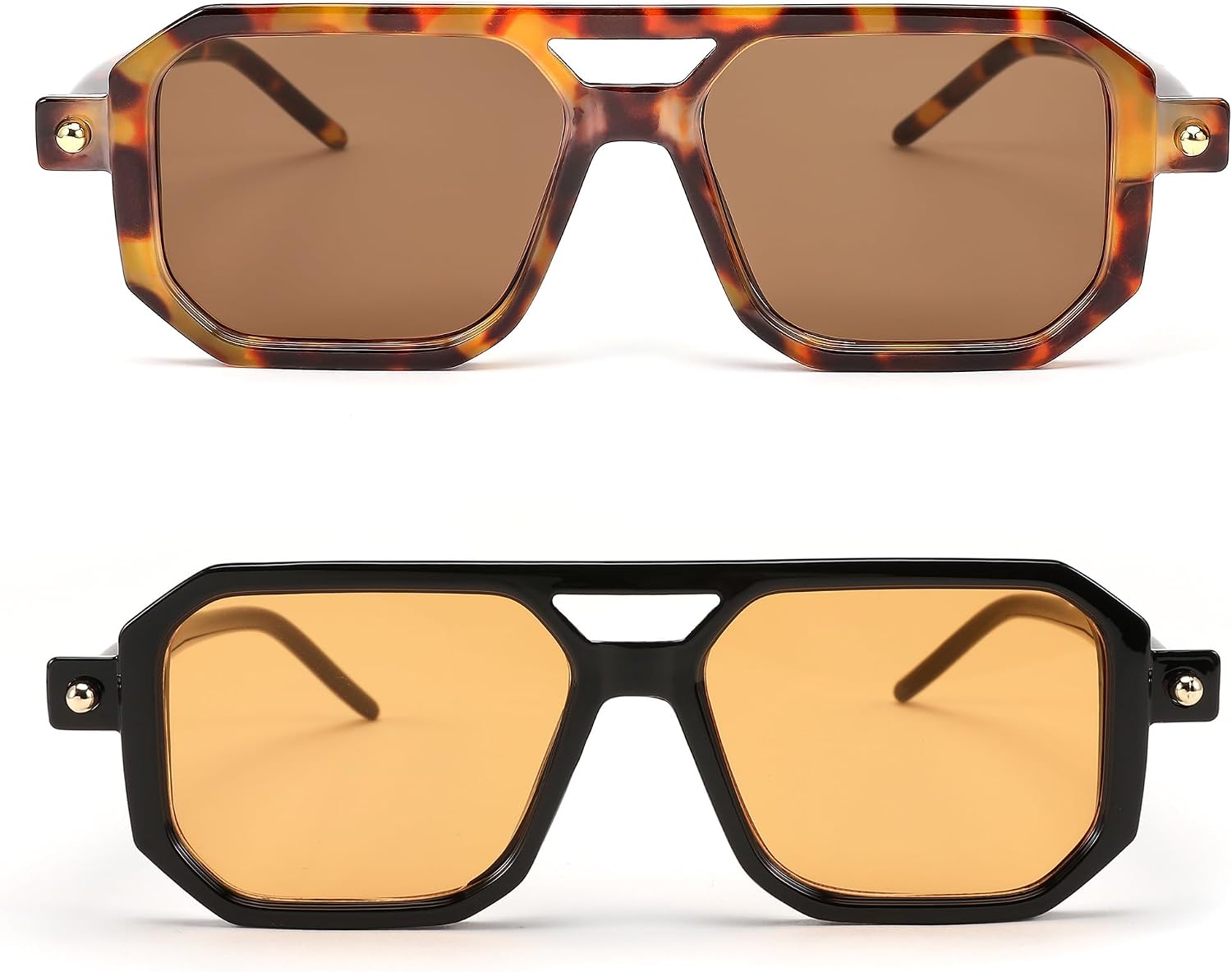 商品图片 186 | B09YTJ4FQZ | FEISEDY Vintage Square 70s Flat Aviator Sunglasses Women Men Classic Retro Stylish Frame UV400 Sunglasses B2622