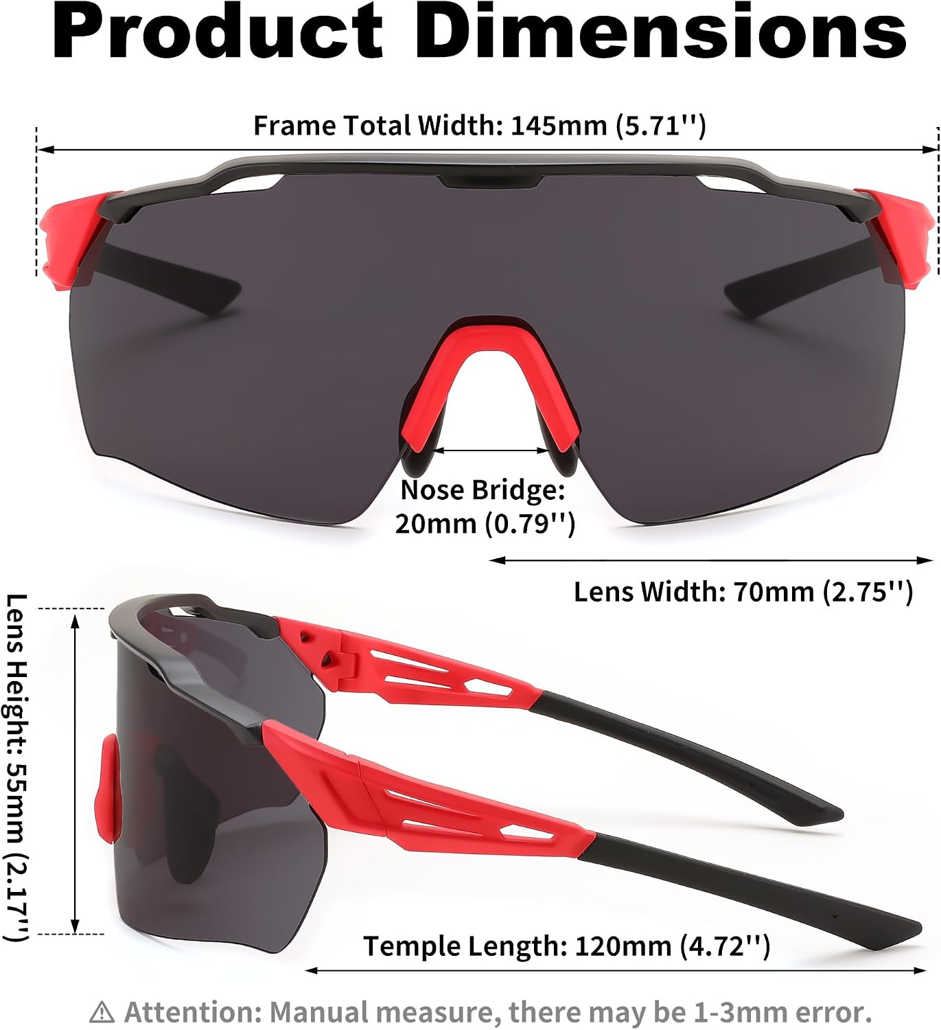 商品图片 7 | B0CZDZR9PM | FEISEDY Sports Sunglasses for Men Women,Driving Fishing Cycling Mountain Sunglasses UV400 Protection B0149