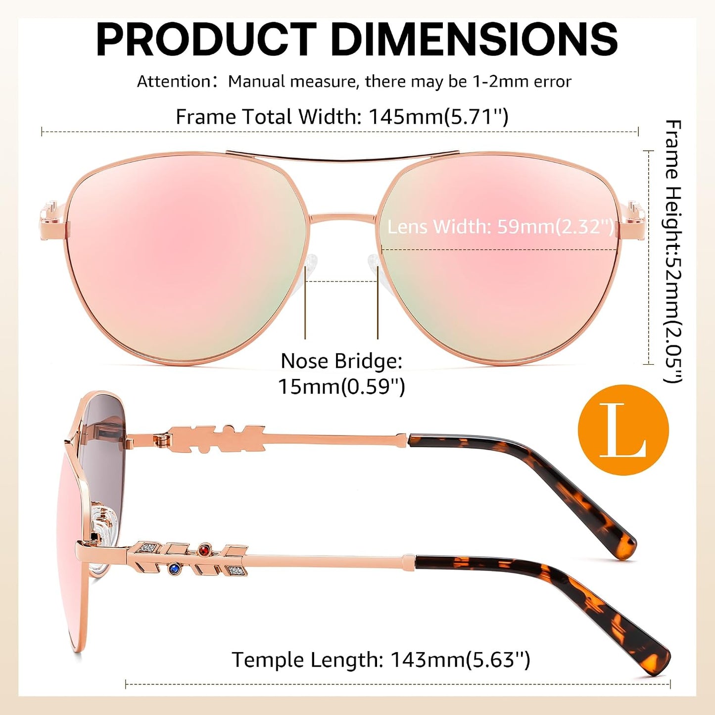 商品图片 14 | B0H4QPVJY6 | FEISEDY Retro Aviator Sunglasses for Women Men UV400 Shades B0409