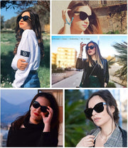 ÉÌƷͼƬ 37 | B07M9V125F | FEISEDY Polarized Vintage Sunglasses American Womens Square Jackie O Cat Eye Sunglasses B2451