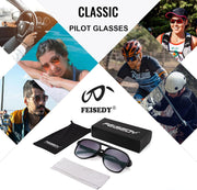 ÉÌƷͼƬ 7 | B0CB543WBD | FEISEDY Vintage Retro 70s Plastic Aviator Sunglasses Women Men Classic Large Squared Frame B2751