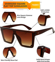 ÉÌƷͼƬ 74 | B09H6XXSDN | FEISEDY Oversized Sunglasses Mens Womens Flat Top Square Trendy Visor Shades UV400 B2470