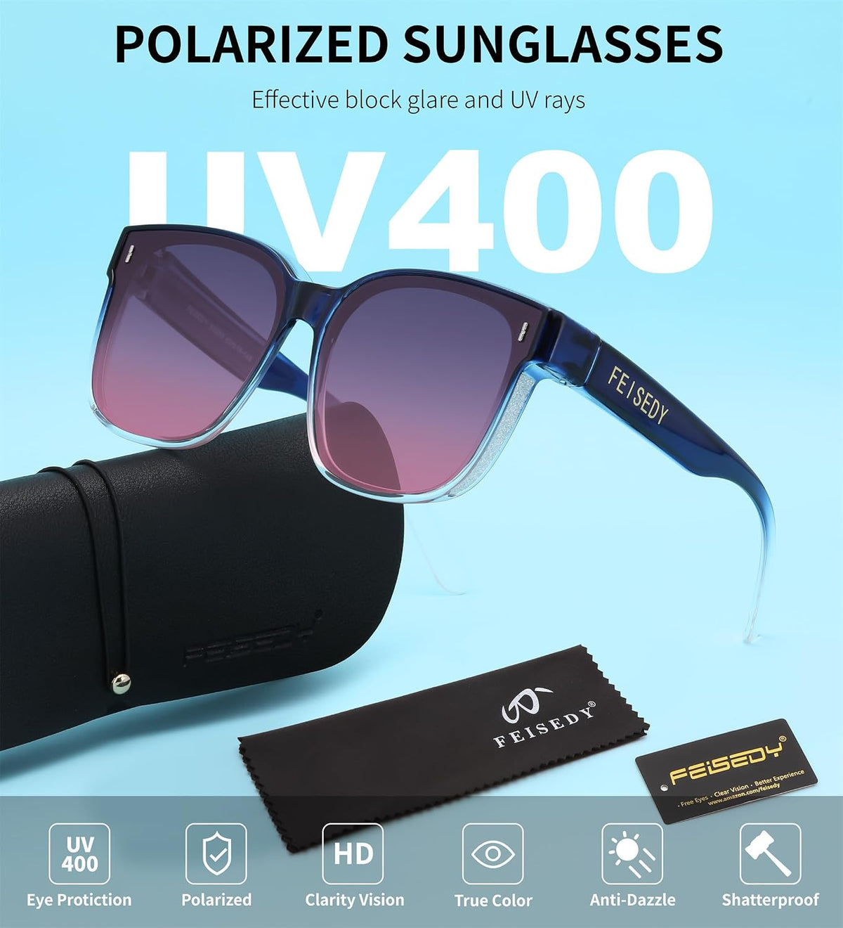 ÉÌƷͼƬ 32 | B0DS5D4WB4 | FEISEDY Sunglasses That Fit Over Glasses for Women Men UV400 B0269