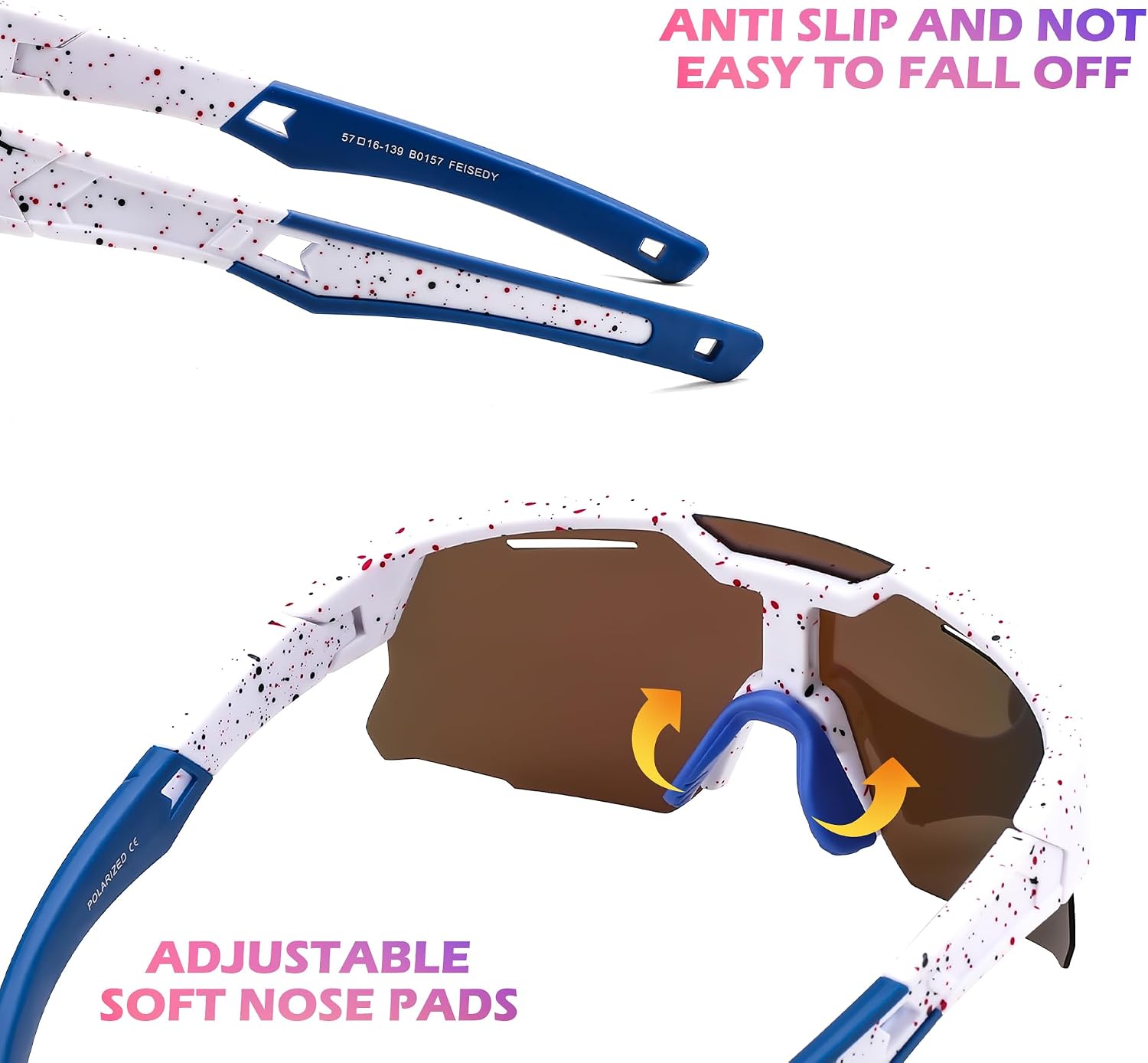 商品图片 40 | B0D78P6WRV | FEISEDY Kids Teens Baseball Polarized Sunglasses Sports Cycling Glasses for Youth Boys Girls Age 8-16 B0157