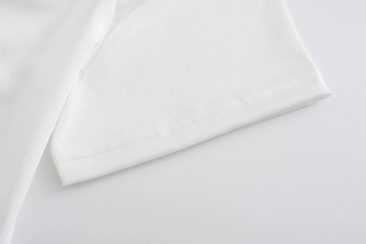 商品图片 6 | B0H2HLMQWK | Women's White T Shirt Dress, Short Sleeve Crew Neck Loose Straight Tee Shirt Dress for Casual Summer Daily Wear