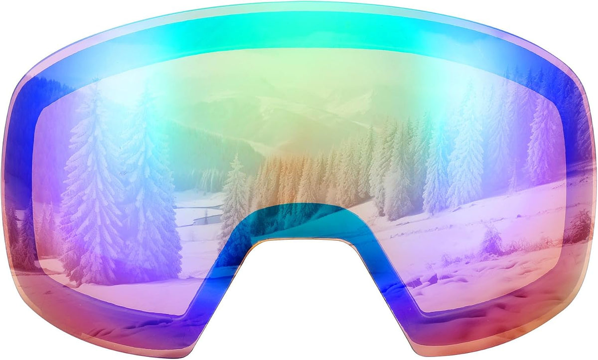 Blue Purple Vlt 15% | B0CD3VQC88 | FEISEDY Magnetic Ski Goggles for Men Women Youth Frameless Snow Goggles 100% UV Protection Snowboard Goggles B0020