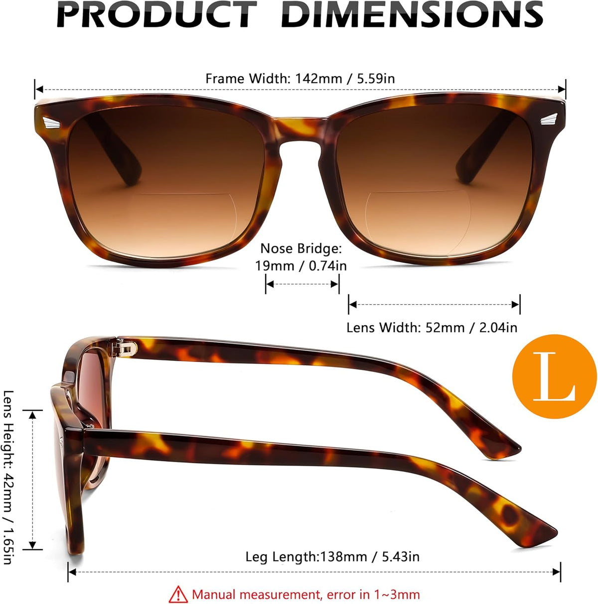 ÉÌƷͼƬ 6 | B0DFPVZVTV | FEISEDY Classic Bifocal Reader Sunglasses for Women Men Square Blue Light Reading Glasses B0231