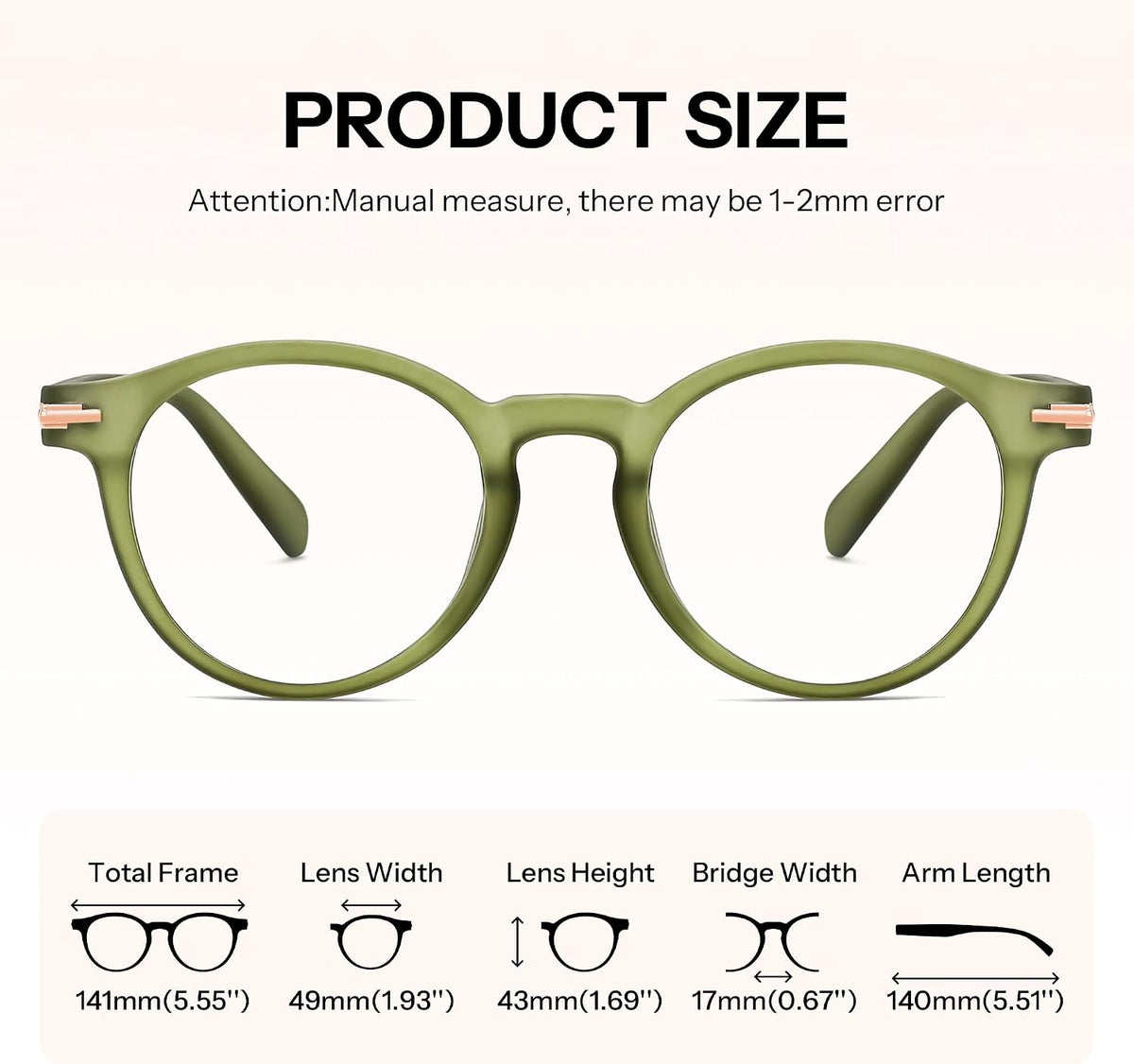 ÉÌƷͼƬ 13 | B0HC6D93TL | FEISEDY Stylish Round Blue Light Blocking Glasses for Women Men B0469