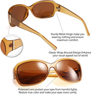 ÉÌƷͼƬ 4 | B07XNYV3GC | FEISEDY Polarized Oversized Sunglasses for Women Men, Classic Rectangle Wrap Around Large Frame UV400 Protection B2504