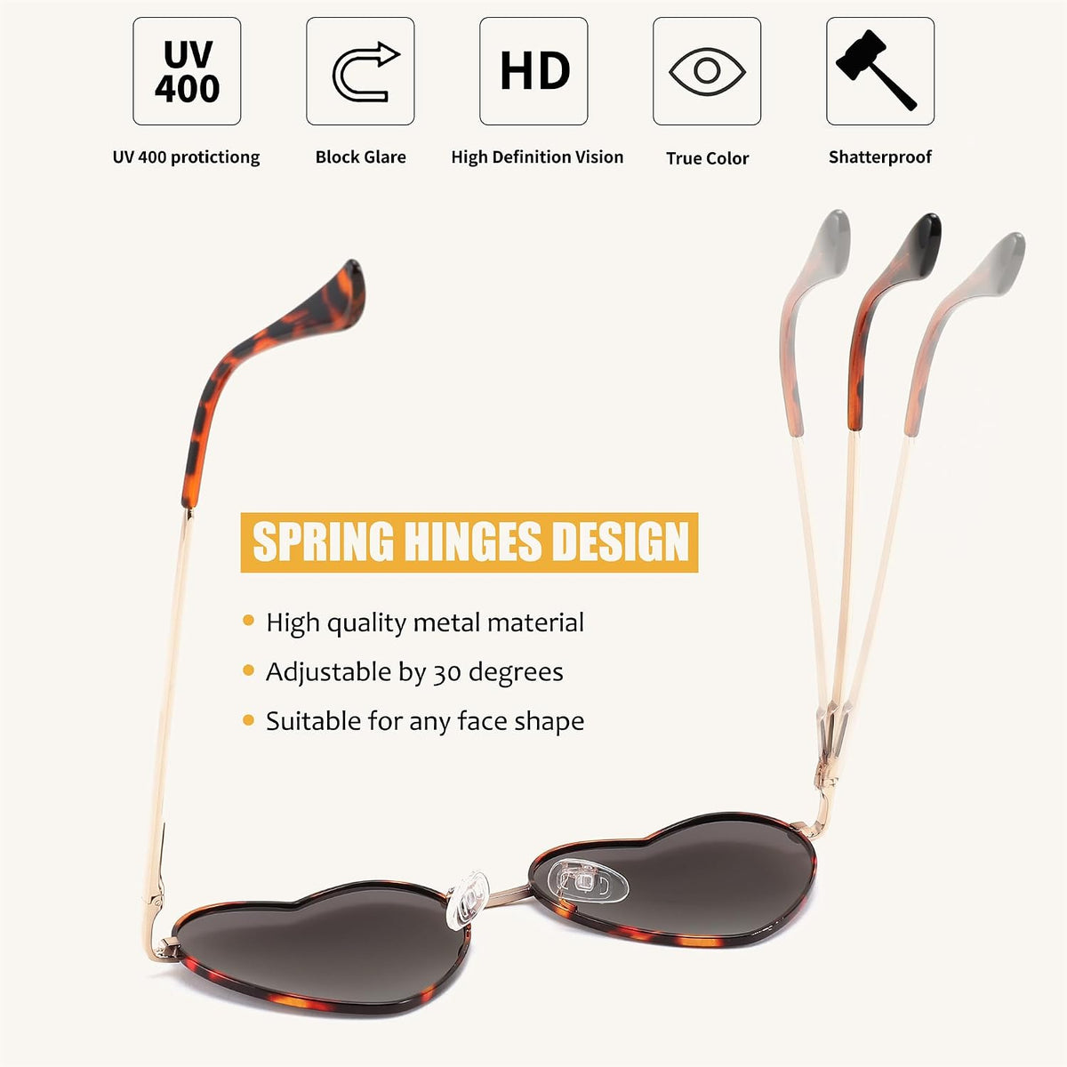 ÉÌƷͼƬ 54 | B0BP6HX1R6 | FEISEDY Polarized Heart Sunglasses Women Men Metal Frame Cute Lovely Glasses UV400 Protection B2375