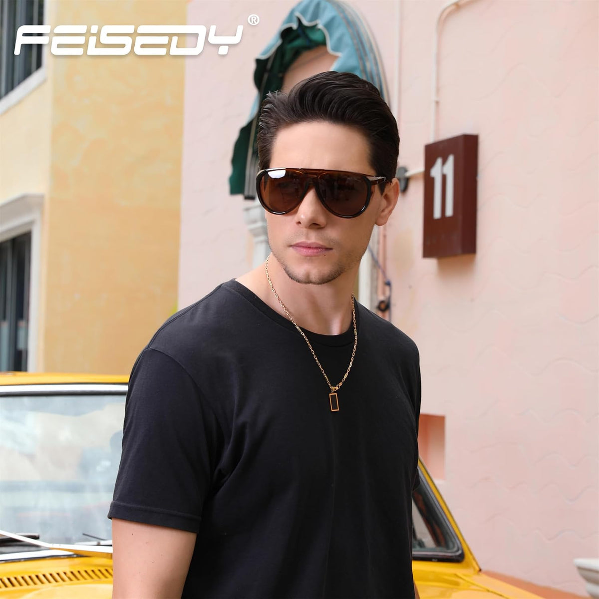 ÉÌƷͼƬ 28 | B0CT5M1L9R | FEISEDY Polarized Aviator Sunglasses Men Women Oversized Round Steampunk Sunglasses Side Shield Goggles B0095