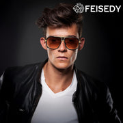 ÉÌƷͼƬ 2 | B0FLQ31HK3 | FEISEDY Sunglasses Mens Oversized Retro Metal Steampunk Shades Sunnies Fishing Driving B0272