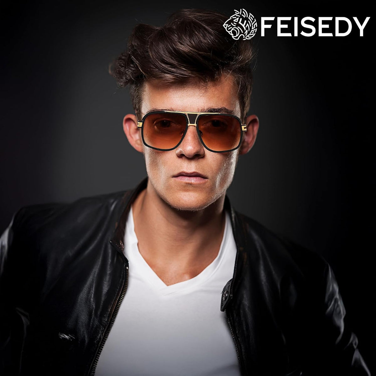 ÉÌƷͼƬ 2 | B0FLQ31HK3 | FEISEDY Sunglasses Mens Oversized Retro Metal Steampunk Shades Sunnies Fishing Driving B0272