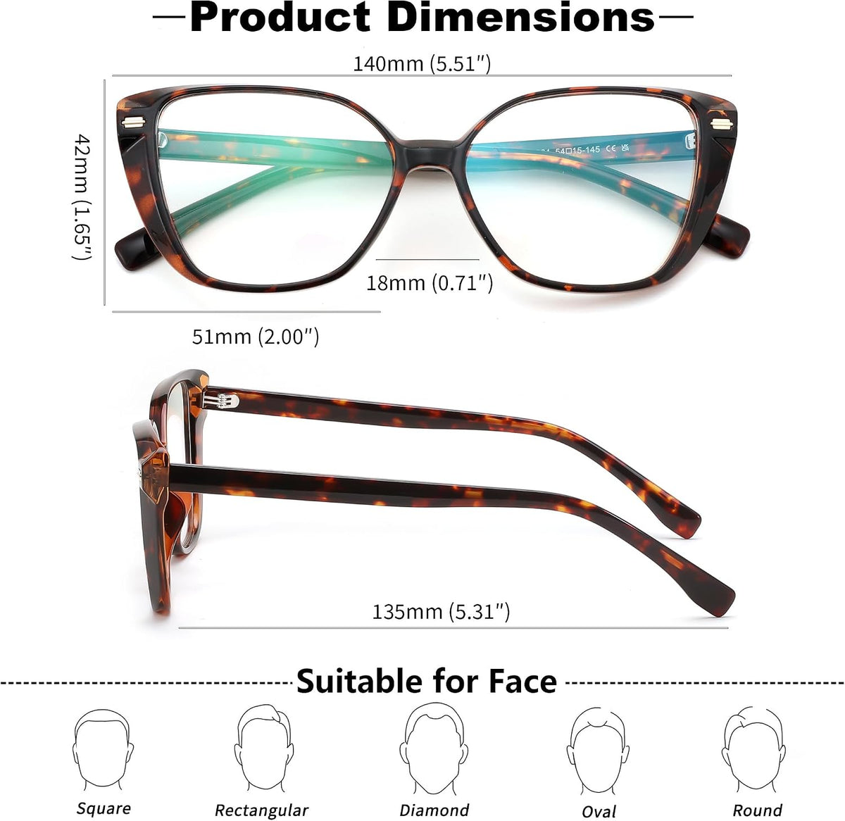 ÉÌƷͼƬ 21 | B0CTQL71PM | FEISEDY Cat Eye Blue Light Glasses for Women Anti Glare Eyestrain Computer Game Glasse B0123