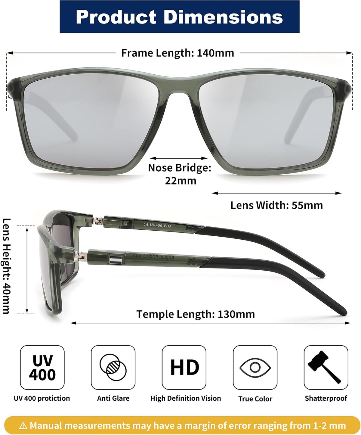 ÉÌƷͼƬ 14 | B0FG2HCVQL | FEISEDY Rectangle Sunglasses Women Men Trendy Classic Sunglasses Fashion Retro Vintage Square Frame Polarized UV400 B0288