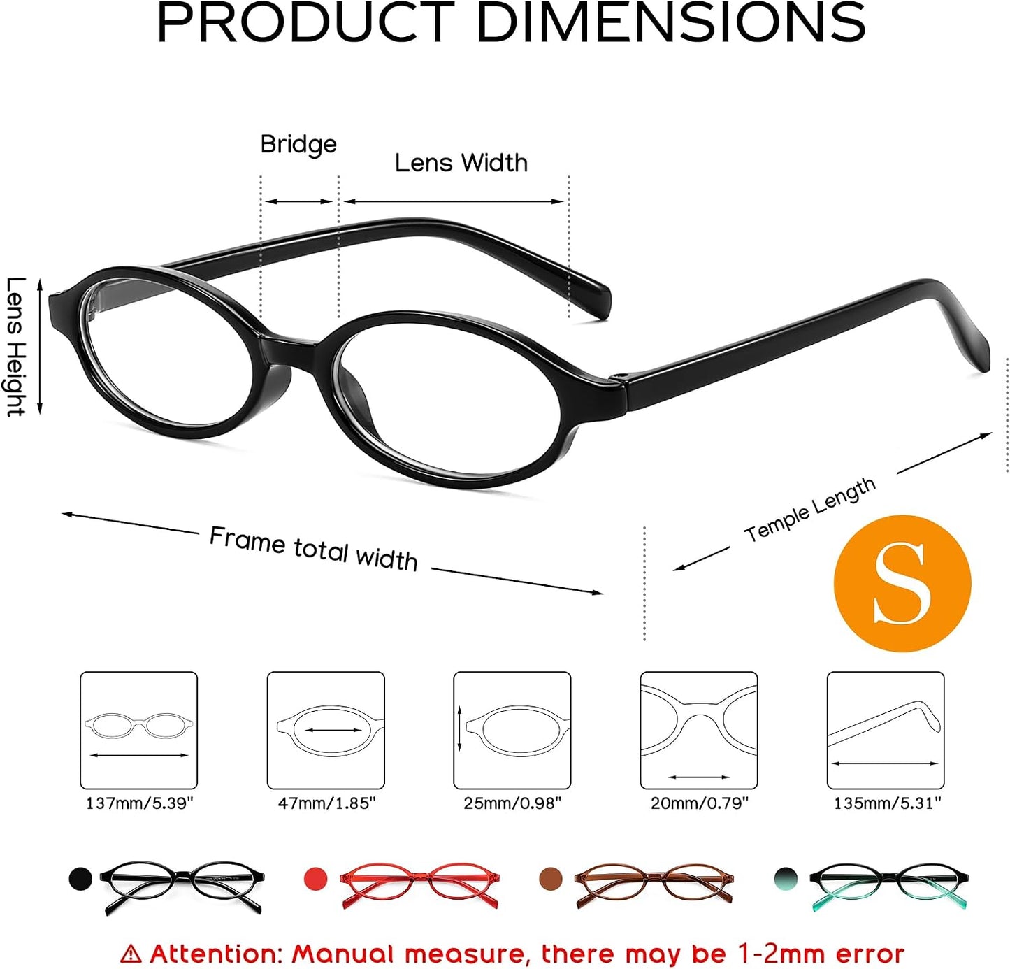 商品图片 11 | B0DKNKBFBX | FEISEDY Y2K Retro Oval Nerd Blue Light Glasses for Women B0258