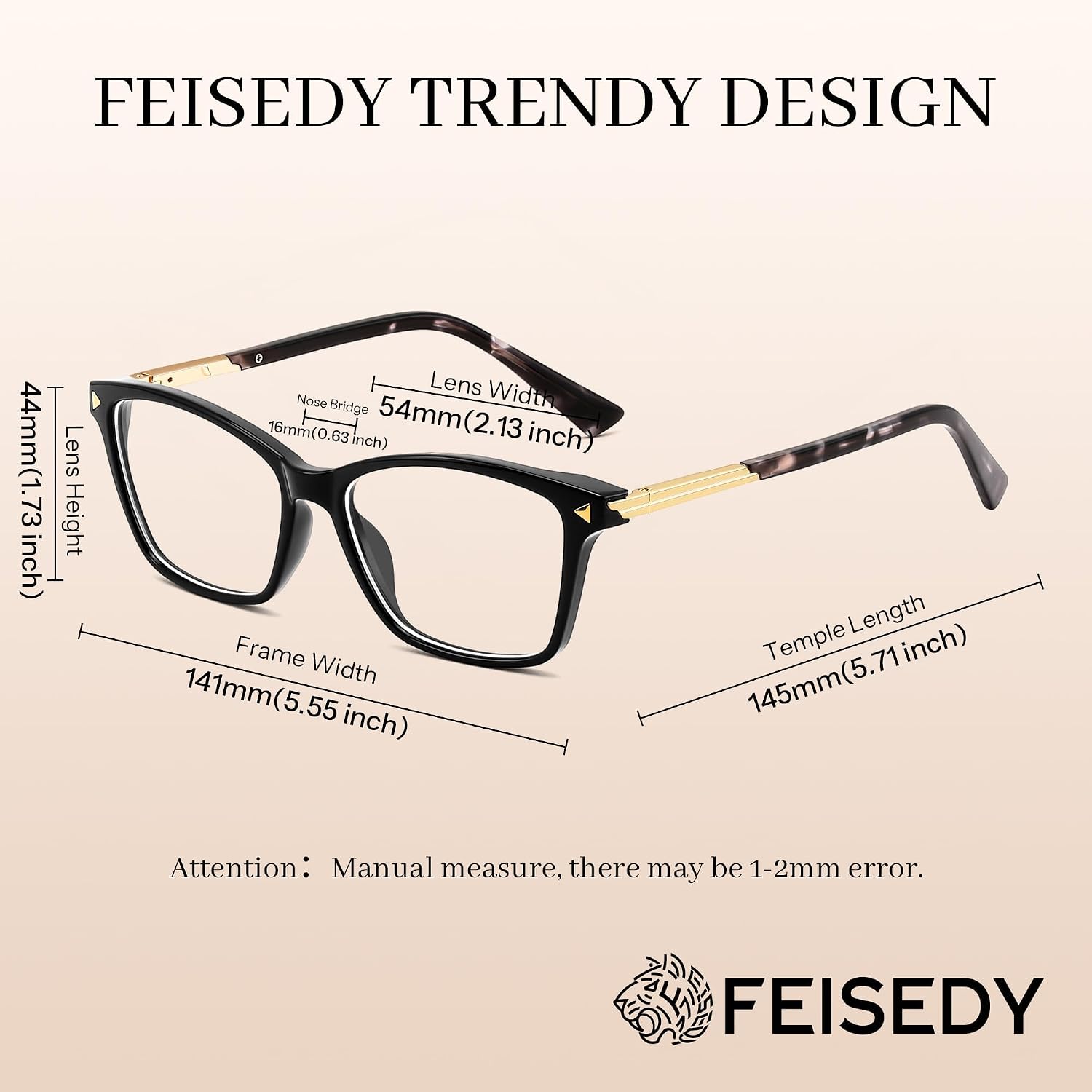 商品图片 4 | B0FZT81LLR | FEISEDY Blue Light Glasses for Women Men TR90 Computer Phone Gaming B0370 | Blue Light Blocking Glasses, Anti Eyestrain and Glare, Soft Comfortable Fit with Spring Hinges