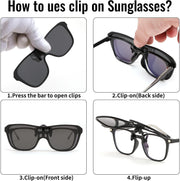ÉÌƷͼƬ 6 | B0FX3QY3H3 | FEISEDY Polarized Clip-on Flip Up One Piece Sunglasses for Glasses TAC Lenses B0346
