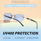商品图片 66 | B0CY2Q4VW1 | FEISEDY Rimless Sunglasses Y2K Retro Small Narrow Rectangle Shades B2643