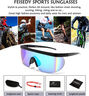 ÉÌƷͼƬ 15 | B096SD9GGG | FEISEDY Oversized Mirror Shield Sport 80s Sunglasses Ski Goggles Flat Top One Piece Futuristic Visor Women Men B2522