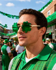ÉÌƷͼƬ 11 | B0BX63CDKK | FEISEDY St. Patrick's Day Irish Shamrock Sunglasses Lucky Green Leprechaun Costume Eyeglasses for Women Men B2369