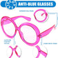 商品图片 17 | B0CQ26NQZS | FEISEDY Oversized Blue Light Blocking Glasses Women Men Retro Big Round Frame Eyewear Clear Lens Computer Glasses B2997