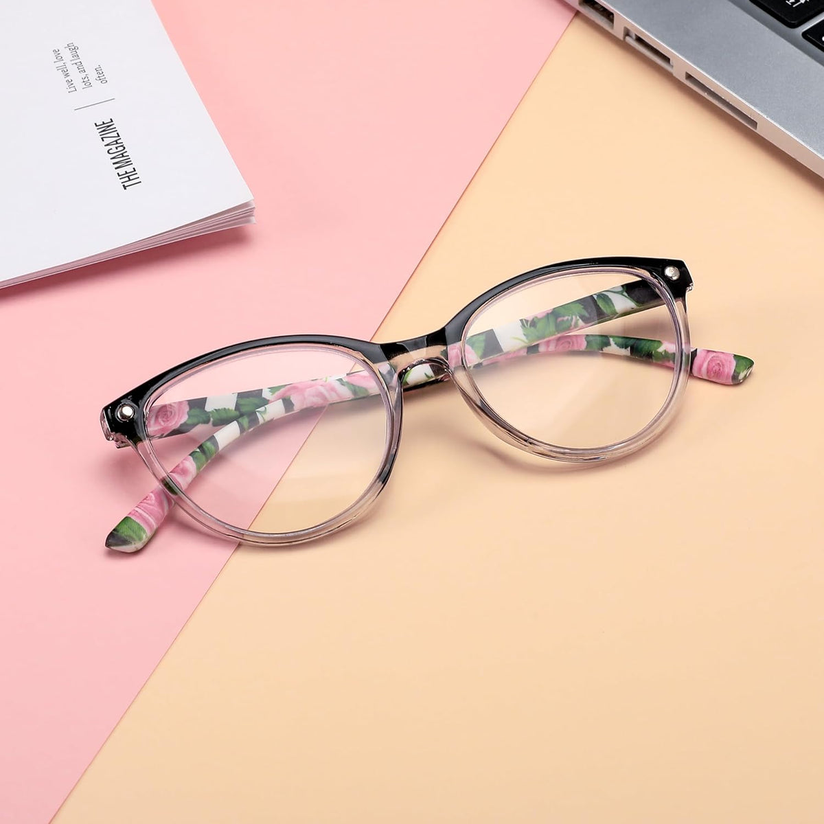 商品图片 6 | B0CHPCPR6X | FEISEDY Reading Glasses Cat Eye Blue Light Blocking Readers Anti Eyestrain with Spring Hinge B0043
