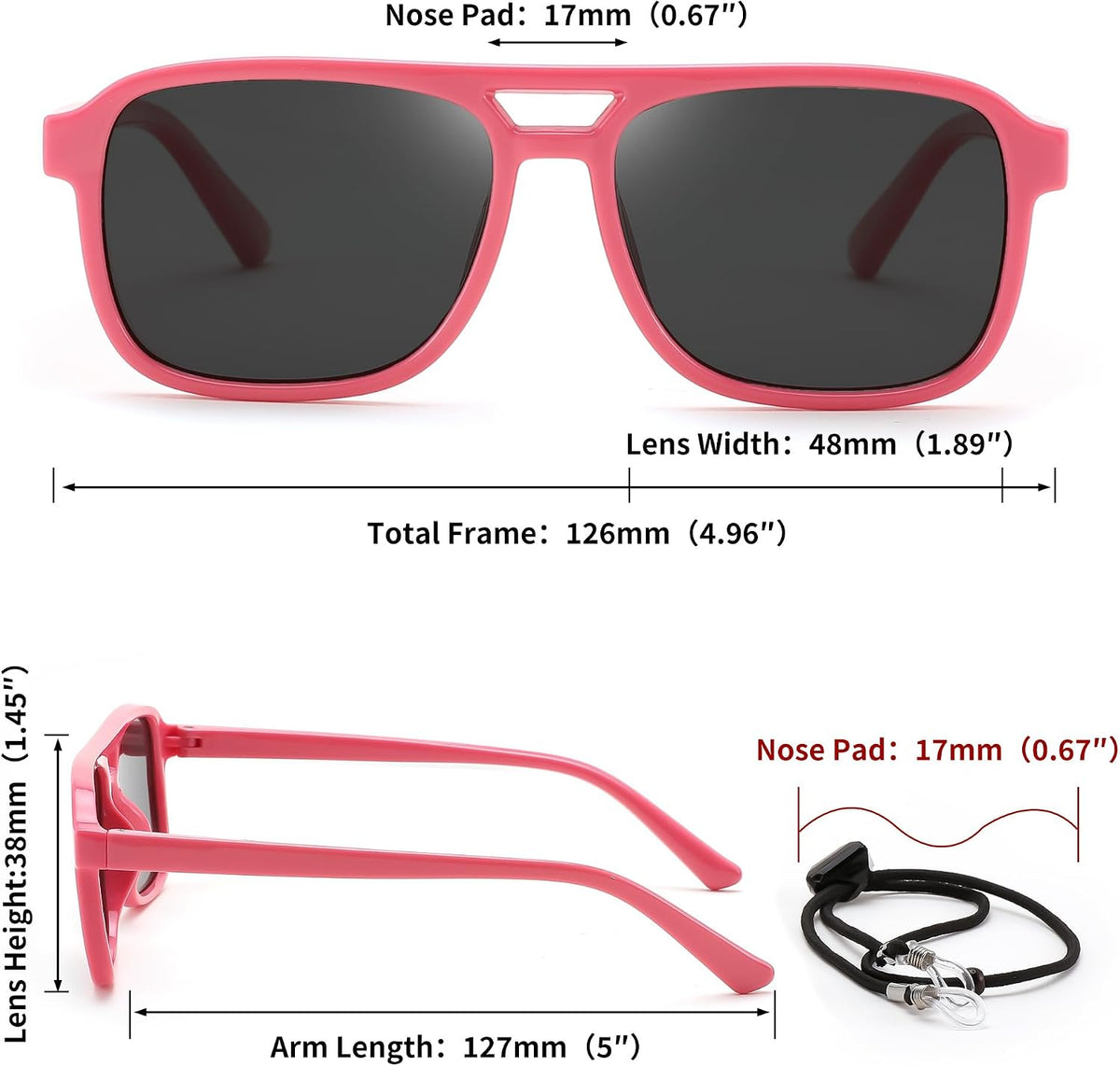 ÉÌƷͼƬ 11 | B0D3L4BMZC | FEISEDY Kids Polarized Sunglasses Flexible TPEE Rubber Toddler Aviator Shades with Strap for Boys Girls Age 3-9