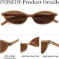 商品图片 67 | B0DMN6519L | FEISEDY Retro Oval Cat Eye Sunglasses for Women 90s Narrow Lightweight Shades Y2k Trendy Sunnies B0257