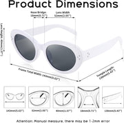 ÉÌƷͼƬ 17 | B0B2W7SH52 | FEISEDY Y2k Oval Sunglasses Womens Thick Bold Retro Clout Goggles Round Cateye Shades B2313