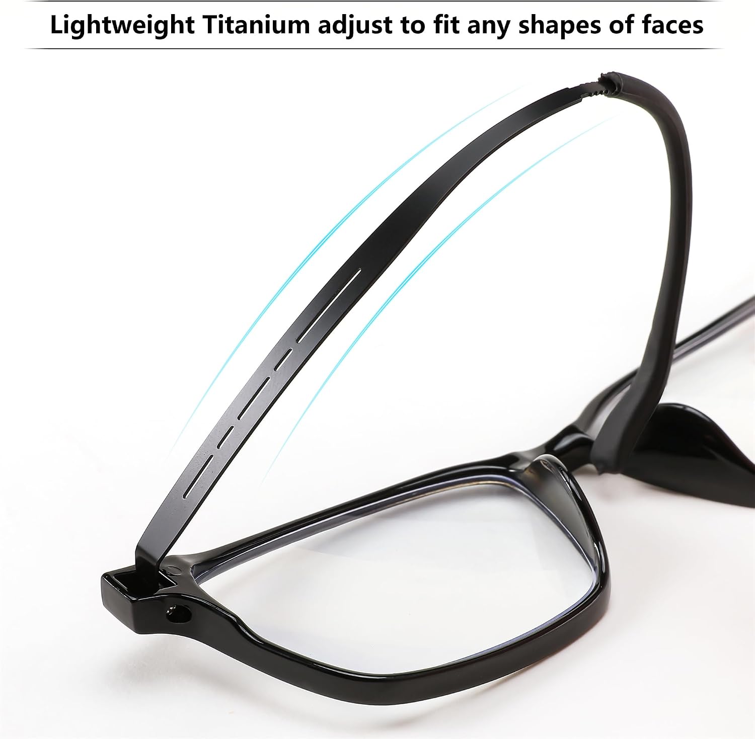 商品图片 3 | B0C76TH7N3 | FEISEDY Lightweight TR90 Flexible Titanium B Rectangle Reading Glasses Anti-Blue Light Eyeglass B0018