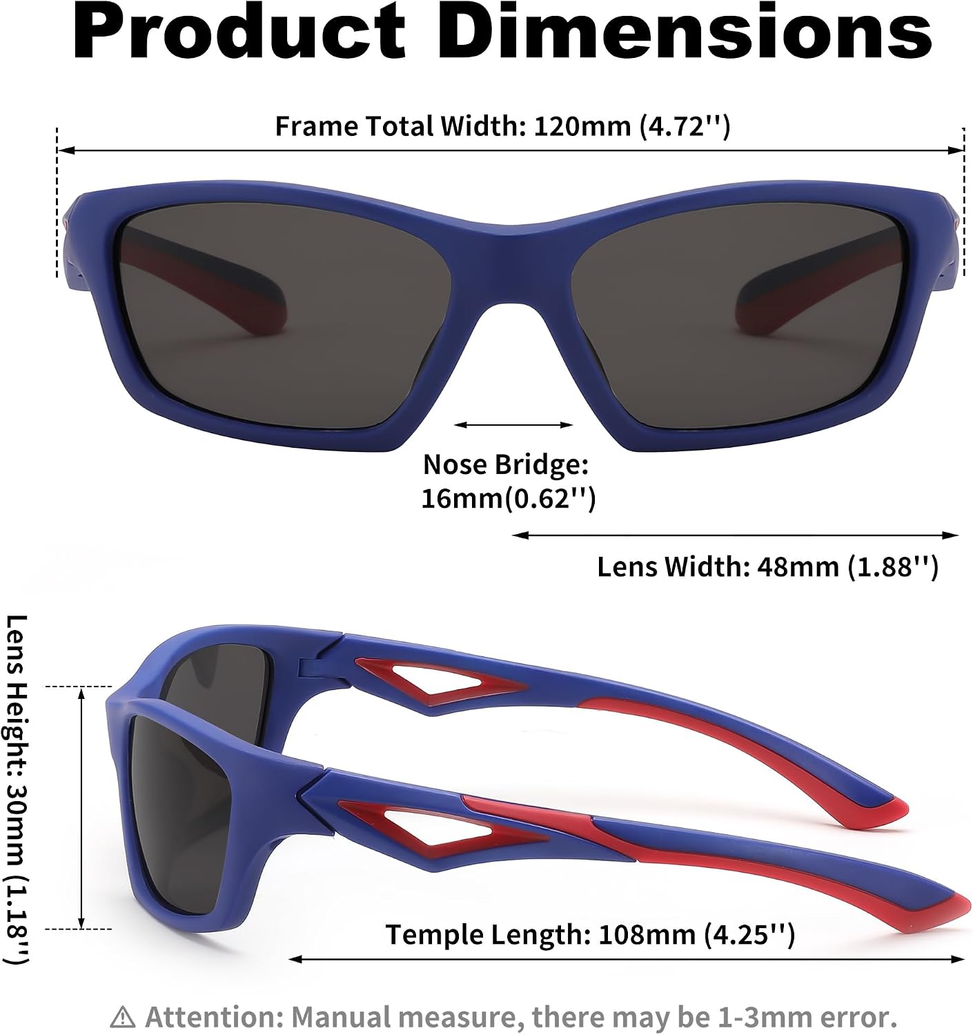 商品图片 27 | B0D1GDXPL3 | FEISEDY Kids Polarized Sunglasses TR90 Sports Cycling Glasses UV400 for Boys Girls Age 3-10 B0160