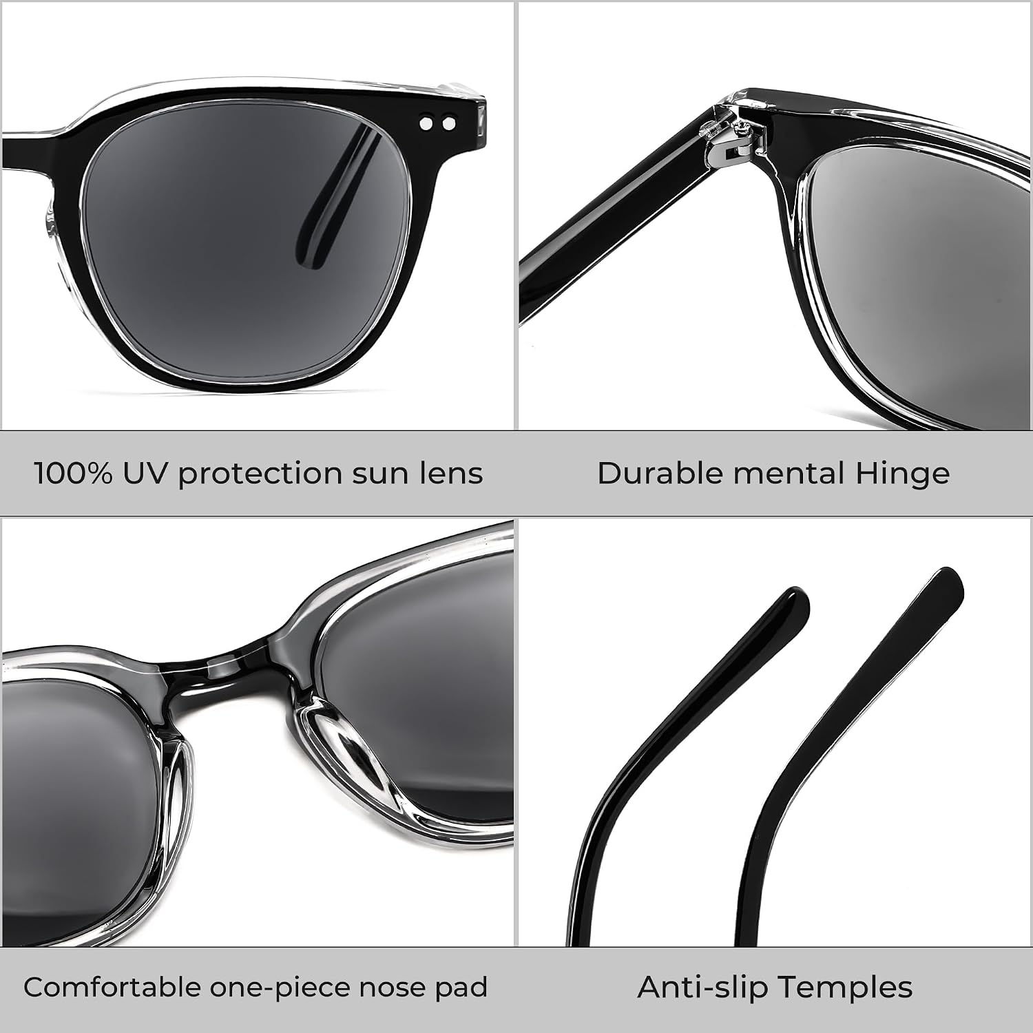 商品图片 6 | B0CSNK73XH | FEISEDY Round Reading Sunglasses for Men and Women Stylish Blue Light Blocking Readers B0113