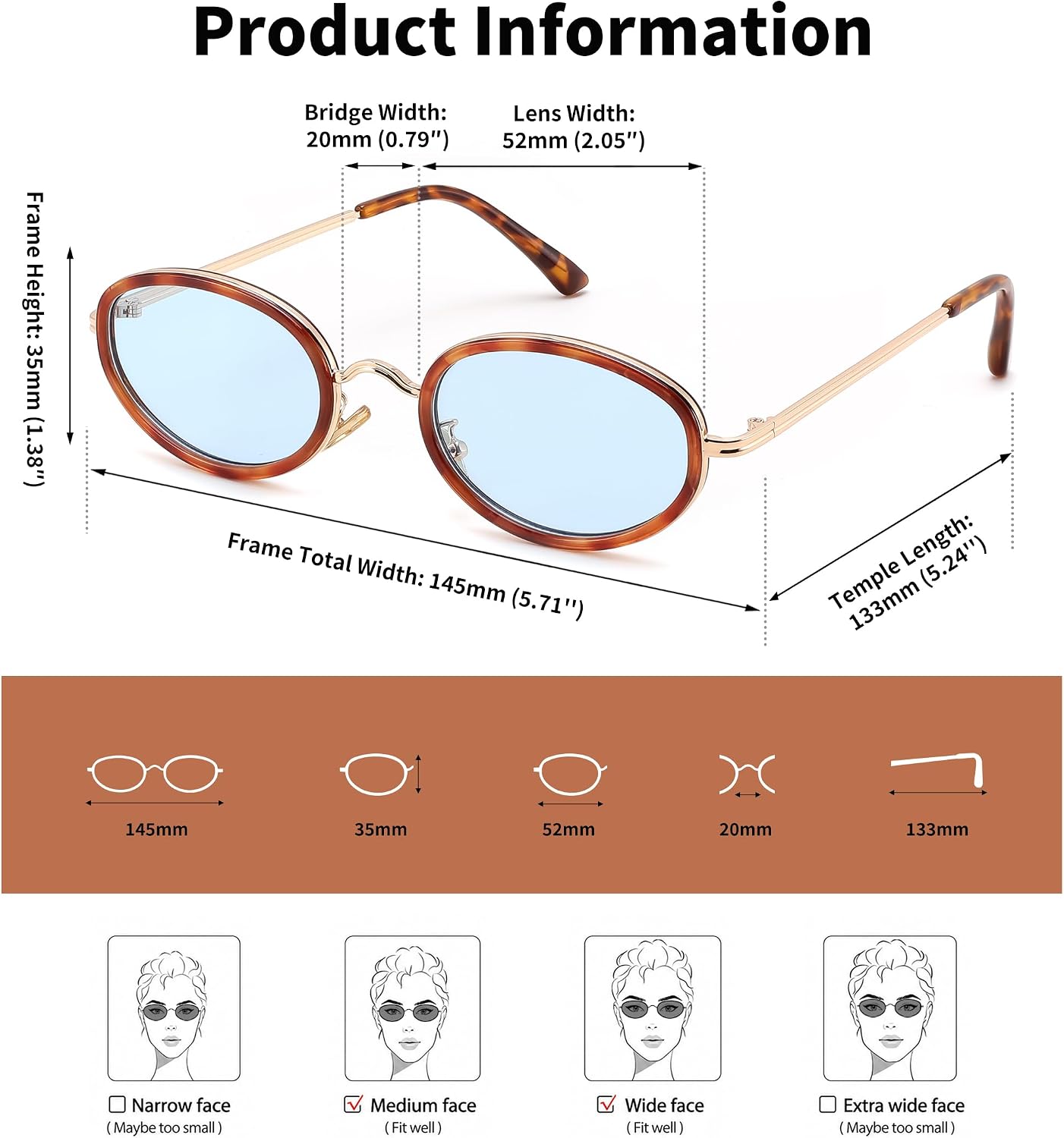 商品图片 13 | B0H2XM1HNJ | FEISEDY 90s Retro Oval Cat Eye Sunglasses UV400 Small Face B0450
