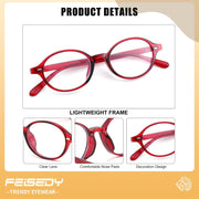 ÉÌƷͼƬ 64 | B0DJ4YNFXZ | FEISEDY Vintage Oval Blue Light Glasses for Women Men Stylish Lightweight 90s Eyeglasses Fake Nerd Y2k Eyewear Frame B0242