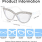 商品图片 43 | B0BLH5NHK8 | FEISEDY Diamond Blue Light Blocking Glasses Cat Eye Rhinestone Women Oversized Anti Eyestrain Computer Glasses Frame B2358